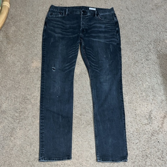 ALLSAINTS Rex Modern Slim Distressed Black Faded Washed 36 - Picture 4 of 10